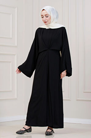 Bağlamalı Maria Elbise-Siyah