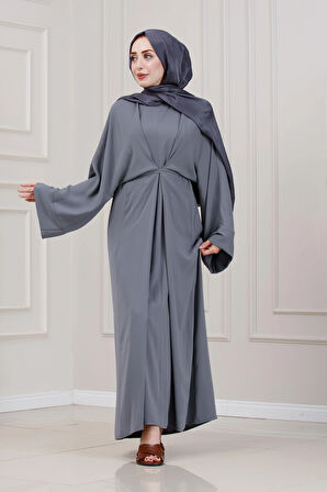 Bağlamalı Maria Elbise-Gri