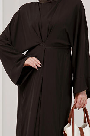 Bağlamalı Maria Elbise-Kahverengi