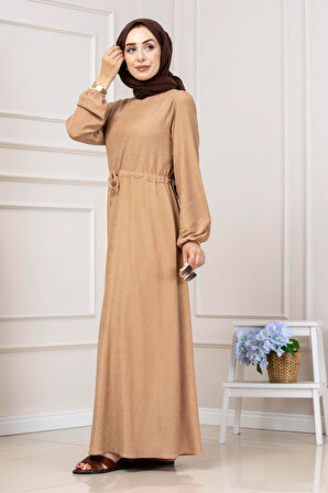 Beli Tünelli Fitilli Aslı Elbise-VİZON