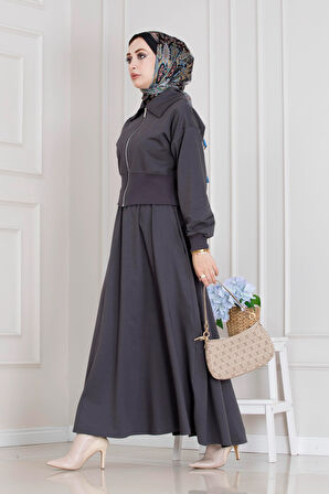 Fermuarlı Etekli Takım-Antrasit