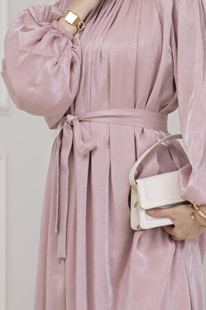 Balon Kol Taşlı Şimal Abiye-GÜL KURUSU