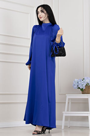 Beli Bağcıklı Balon Kol Abiye-SAKS