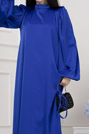 Beli Bağcıklı Balon Kol Abiye-SAKS