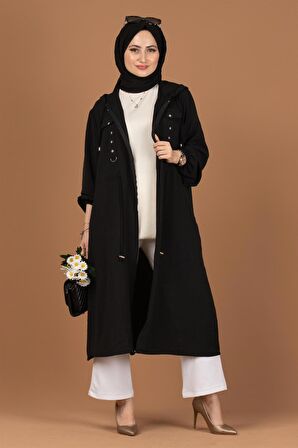 Beli Tünelli Mevsimlik Tunik-Siyah