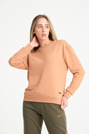 Latte Basic Bisiklet Yaka Armalı Kadın Sweatshirt