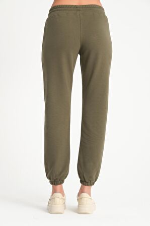 Haki Cepli Basic Kadın Eşofman Altı