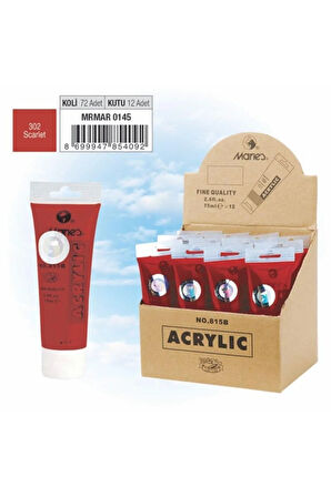 Marıes Akrilik Boya 75ml Scarlet 302