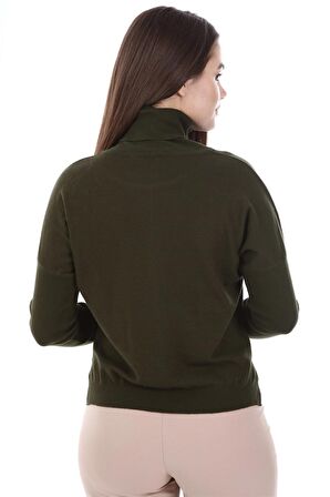 FTZ Women Kadın Zımba Taş Detay Triko Haki