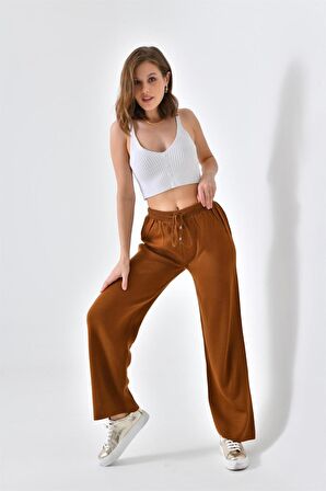 Ftz Women Kadın Triko Kadın Pantolon Taba 20078