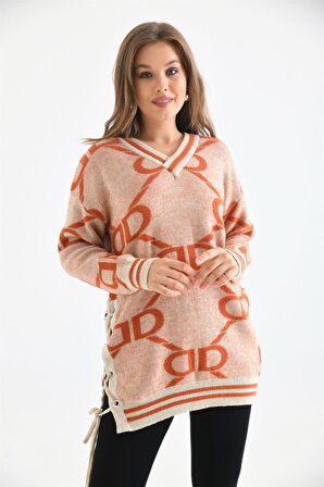 Ftz Women Kadın D Desenli Bluz Taş