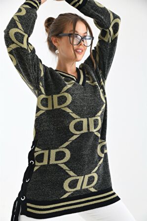 Ftz Women Kadın D Desenli Bluz Siyah