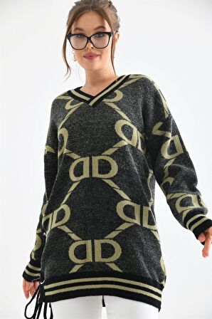 Ftz Women Kadın D Desenli Bluz Siyah