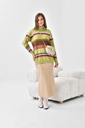 Ftz Women Kadın Etnik Desenli Bluz Su Yeşili 20075