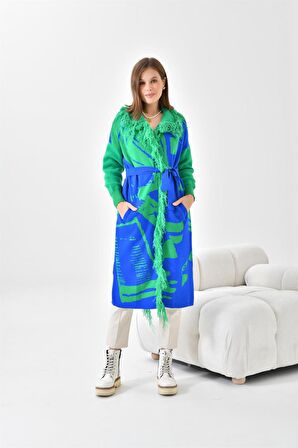Ftz Women Kadın Uzun Saçaklı Giyçık Saks Mavi 21-6053