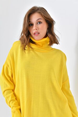 Ftz Women Kadın Düz Basic Tunik Sarı 20489