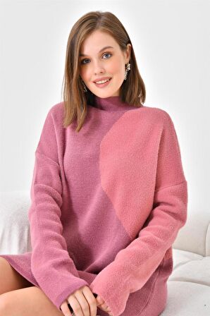 Ftz Women Kadın Oval Detaylı Tunik Pudra 20567