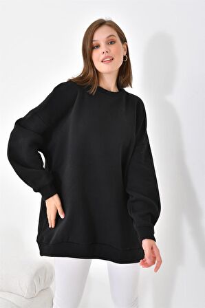 Ftz Women Kadın 3 İp Şardonlu Sweatshirt Siyah 10001