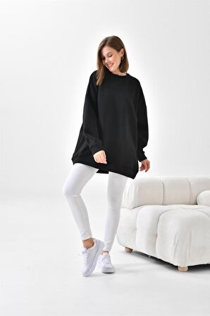 Ftz Women Kadın 3 İp Şardonlu Sweatshirt Siyah 10001