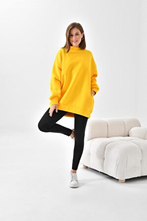 Ftz Women Kadın 3 İp Şardonlu Sweatshirt Sarı 10001