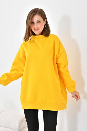 Ftz Women Kadın 3 İp Şardonlu Sweatshirt Sarı 10001