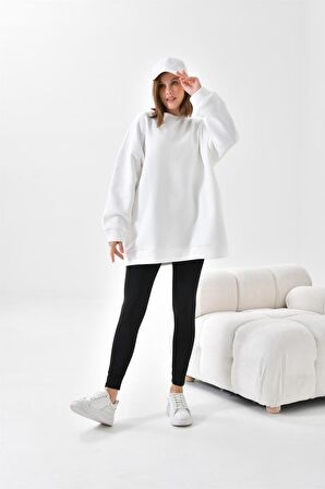 Ftz Women Kadın 3 İp Şardonlu Sweatshirt Ekru 10001