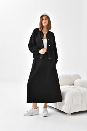 Ftz Women Kadın İki İp Etekli Takım Siyah 30619