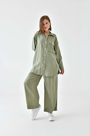 Ftz Women Kadın Modal Cepli Takım Haki 30717