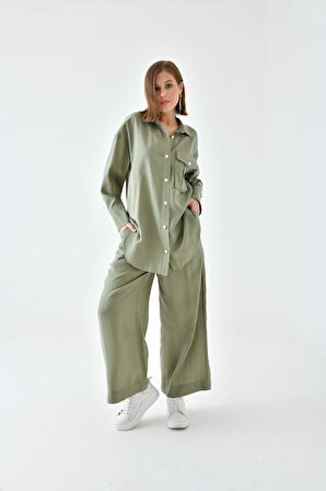 Ftz Women Kadın Modal Cepli Takım Haki 30717