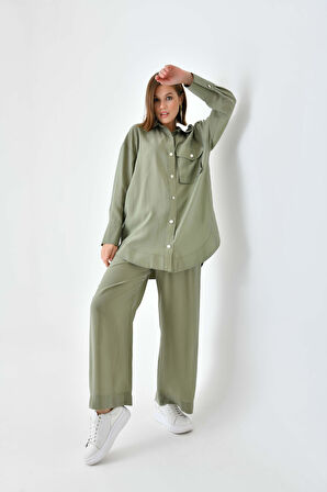 Ftz Women Kadın Modal Cepli Takım Haki 30717