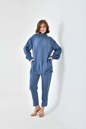 Ftz Women Kadın Modal Pantolonlu Takım İndigo 30716