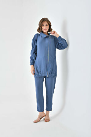 Ftz Women Kadın Modal Pantolonlu Takım İndigo 30716