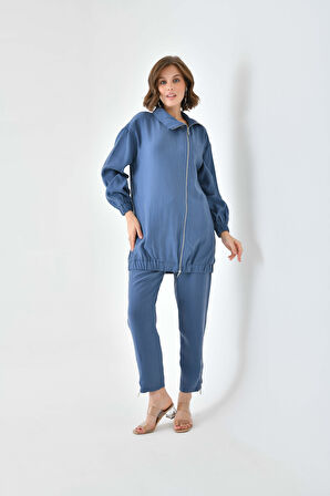 Ftz Women Kadın Modal Pantolonlu Takım İndigo 30716