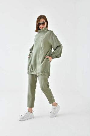 Ftz Women Kadın Modal Pantolonlu Takım Haki 30716