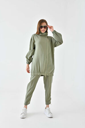 Ftz Women Kadın Modal Pantolonlu Takım Haki 30716