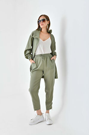 Ftz Women Kadın Modal Pantolonlu Takım Haki 30716