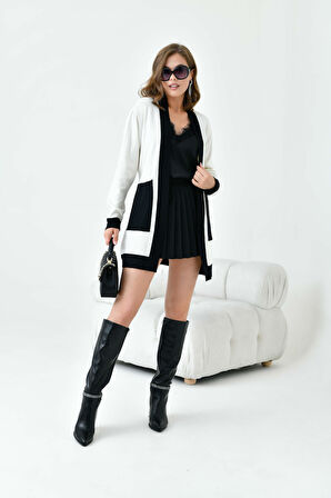 Ftz  Kadın İki Renkli Giycık Ekru 20716