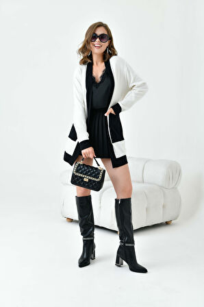 Ftz  Kadın İki Renkli Giycık Ekru 20716