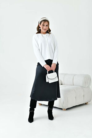 Ftz Kadın İnci Detaylı Hırka Ekru 20748