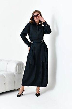 FTZ Women Kadın Etekli Parlak Takım  Siyah 30870