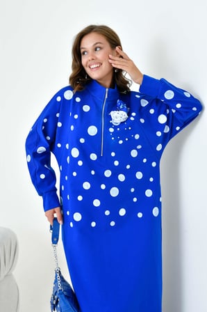 FTZ Women Kadın İki İp Elbise  Saks Mavi 30902