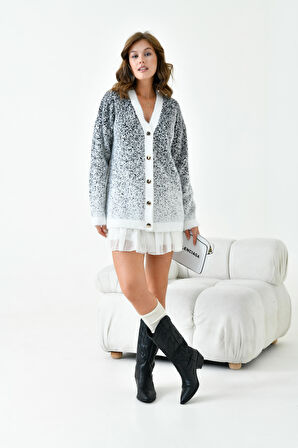 Ftz Kadın Geçişli Hırka Ekru 20941