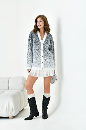 Ftz Kadın Geçişli Hırka Ekru 20941