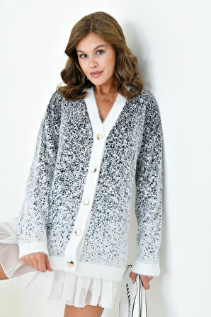 Ftz Kadın Geçişli Hırka Ekru 20941