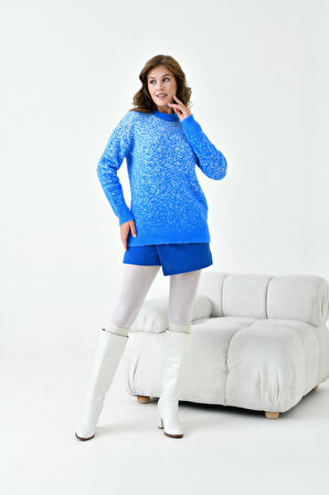 Ftz Kadın Geçişli Kazak Mavi 20942