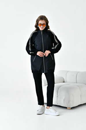 Ftz Kadın Kapitone Detay Takım Siyah 30910