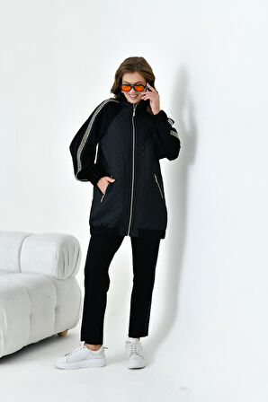 Ftz Kadın Kapitone Detay Takım Siyah 30910