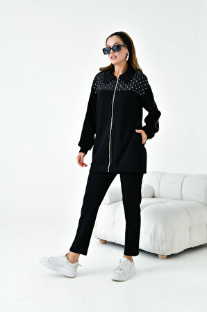 Ftz Kadın İki İp Taş Detya Takım Siyah 30938