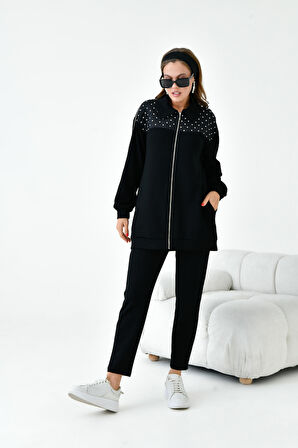 Ftz Kadın İki İp Taş Detya Takım Siyah 30938