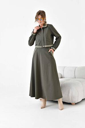 FTZ Women Kadın İki İp Taşlı Takım  Haki 30925